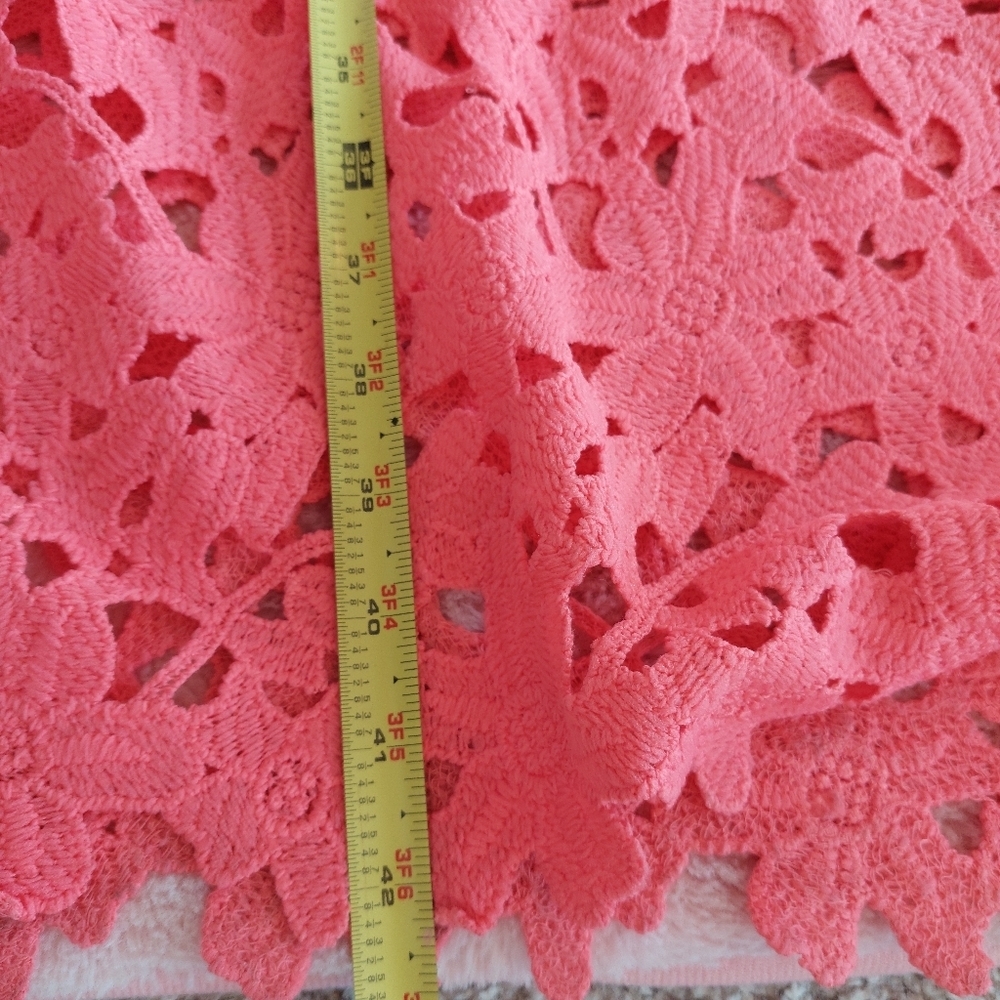 Renee C‎ It's The Dream Coral Pink Lace Midi Dress Size Large - Picture 8 of 10